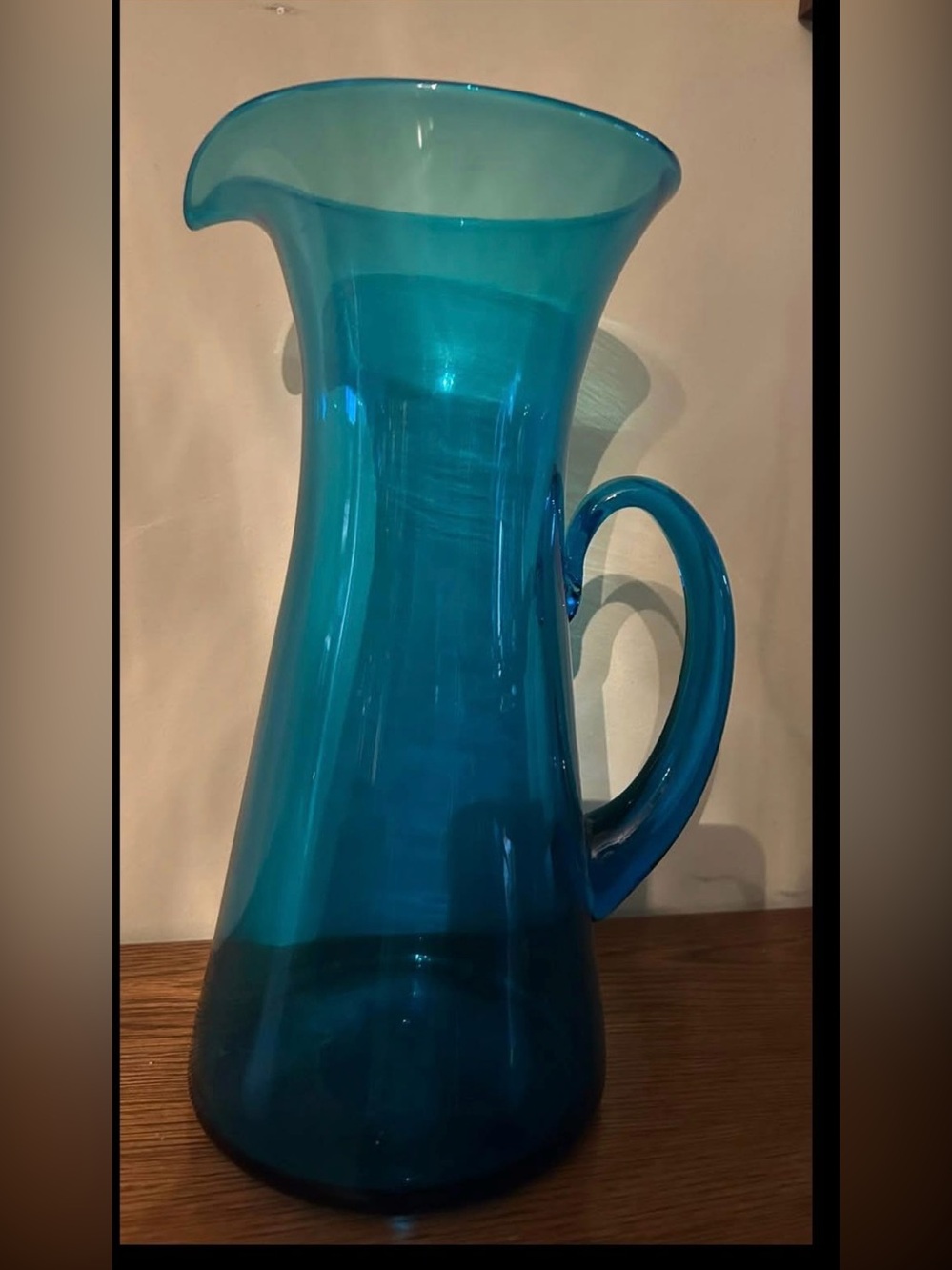 Blenko Blue Glass Pitcher Vase - Home Accents